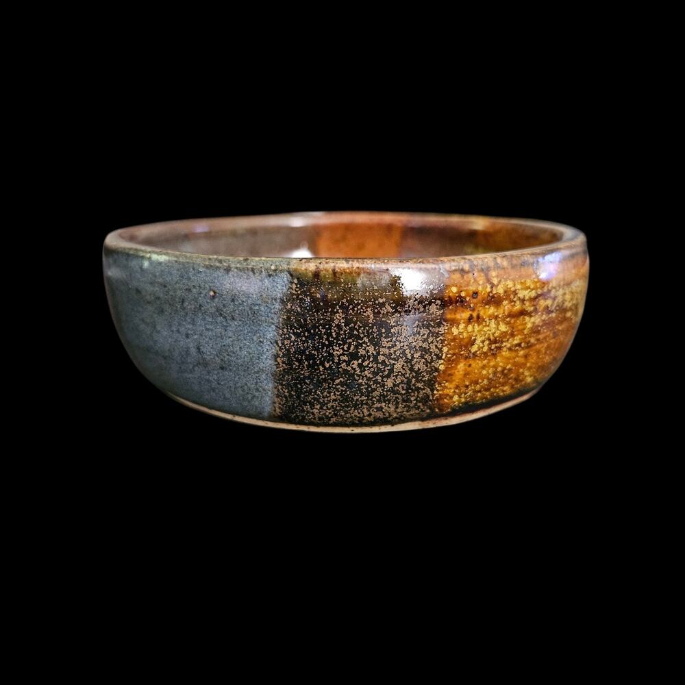 Studio Pottery Stoneware Bowl Signed Artisan Glazed Dish Handmade